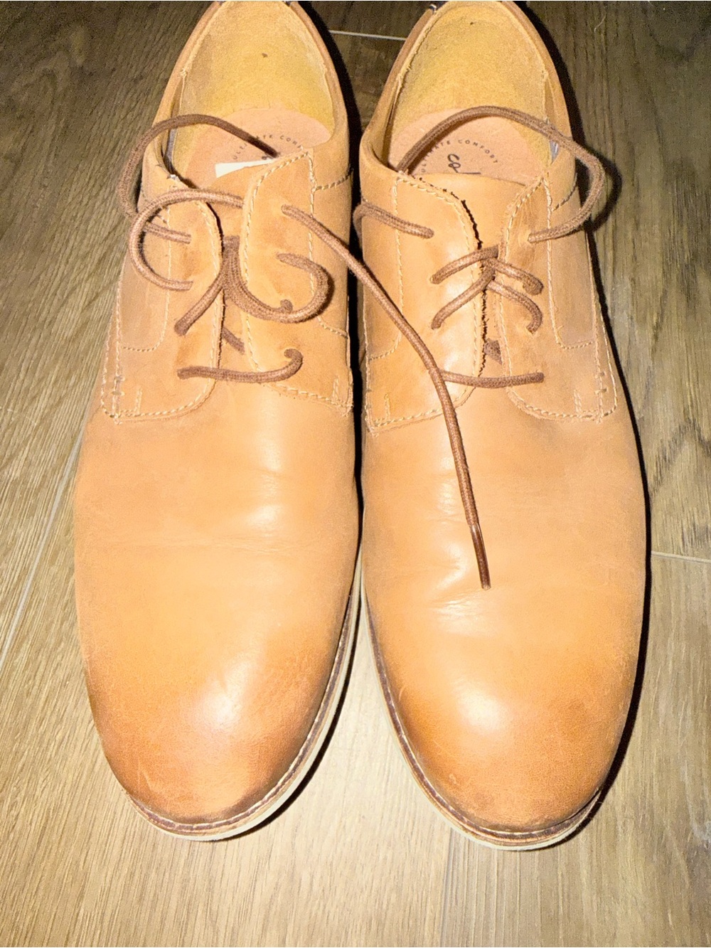 Clarks Men's Light Brown Leather Derby Shoes